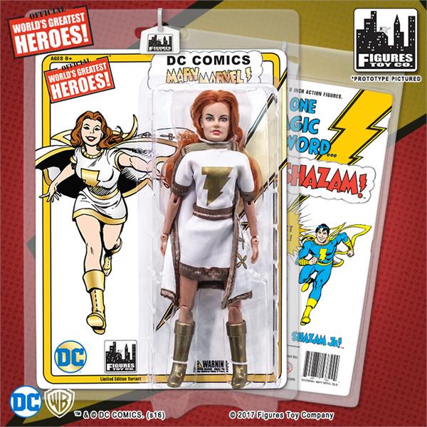 Shazam Retro 8 Inch Action Figures Series: Mary Marvel White & Gold Variant