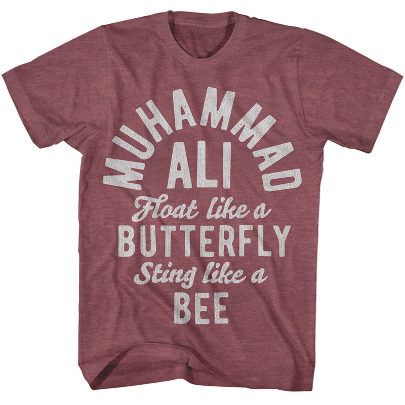T-Shirt featuring design named Muhammad Ali - Butterfly & Bee (Maroon)