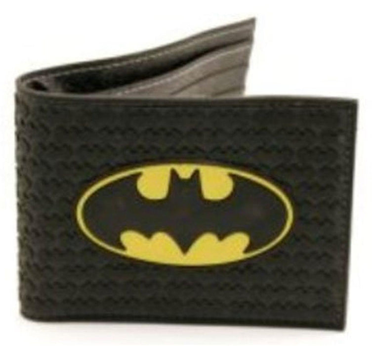 Batman Shield Black Rubber Bifold Wallet