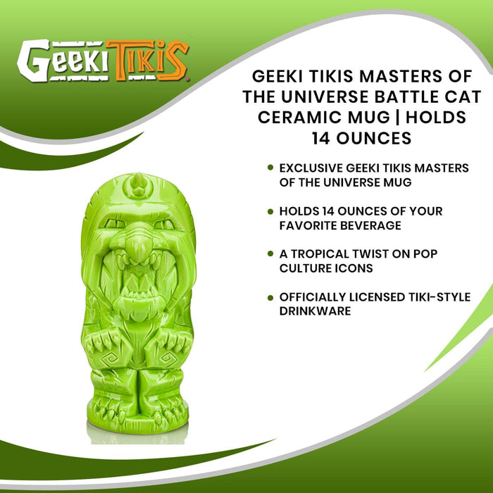Geeki Tikis Masters of the Universe Battle Cat Ceramic Mug | Holds 14 Ounces