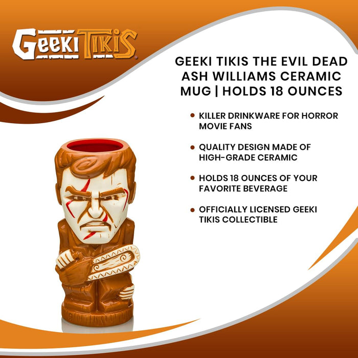 Geeki Tikis The Evil Dead Ash Williams Ceramic Mug | Holds 18 Ounces