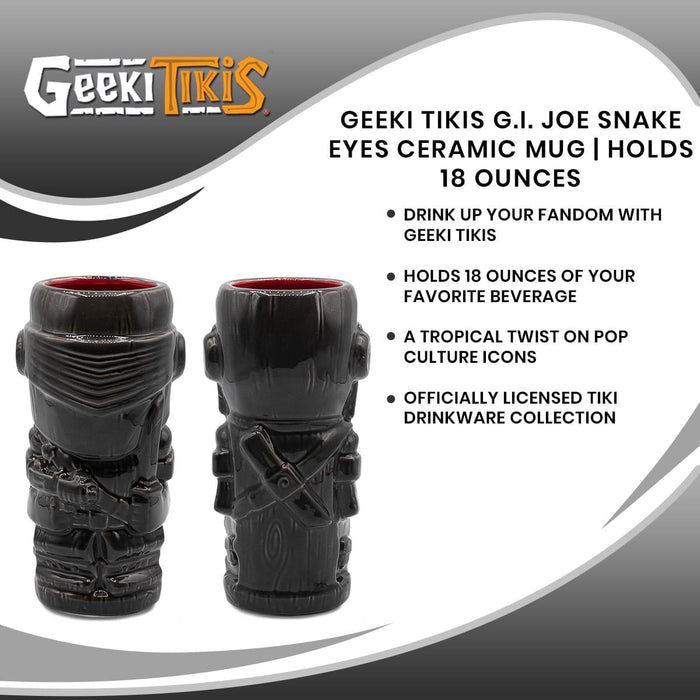 Geeki Tikis G.I. Joe Snake Eyes Ceramic Mug | Holds 18 Ounces