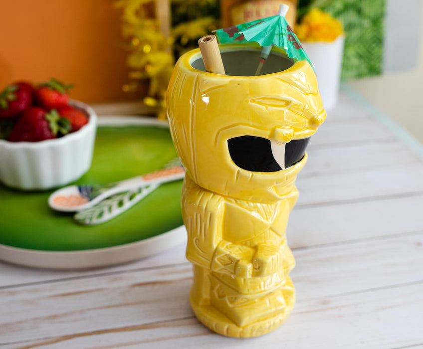 Geeki Tikis Power Rangers Yellow Ranger Ceramic Mug | Holds 15 Ounces