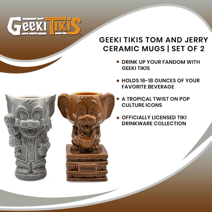 Geeki Tikis Tom and Jerry Ceramic Mugs | Set of 2