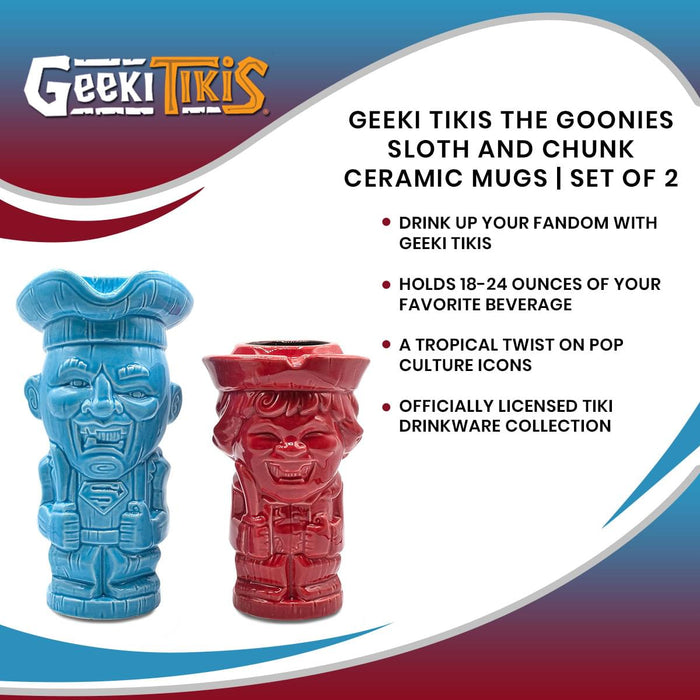 Geeki Tikis The Goonies Sloth and Chunk Ceramic Mugs | Set of 2