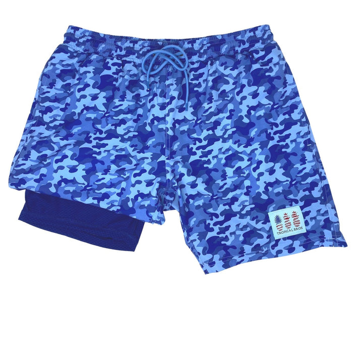 Blue Camo Swimsuit Shorts