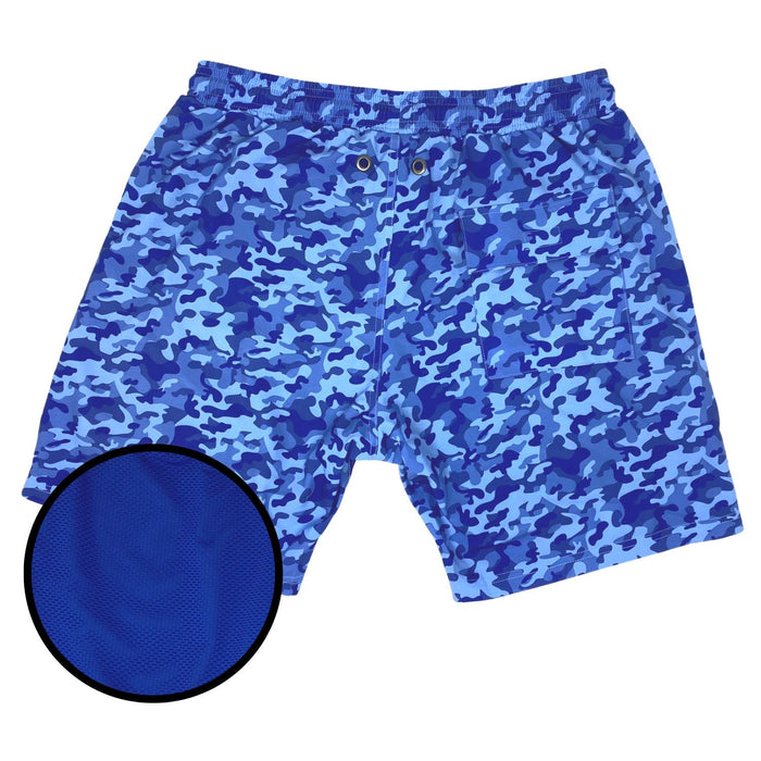 Blue Camo Swimsuit Shorts