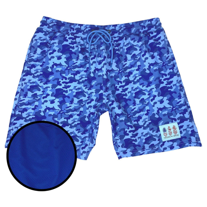 Blue Camo Swimsuit Shorts