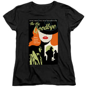 Women's cut of the black Star Trek: The Next Generation t-shirt, showing the same noir poster design for The Big Goodbye.
