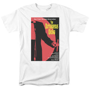 White tee with black and red poster graphic reading 'The Outrageous Okona' in yellow and 'Star Trek: The Next Generation'