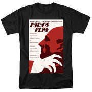 Black short-sleeved t-shirt featuring a Star Trek: The Next Generation 'Power Play' episode poster with a red profile silhouette.