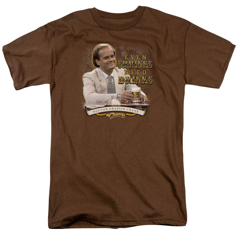 T-Shirt featuring design named Cheers - Shrinks Need Drinks