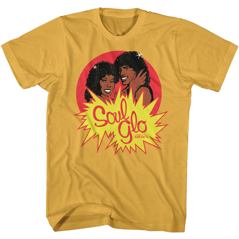 T-Shirt featuring design named Coming to America - Soul Glo Logo (In Color)
