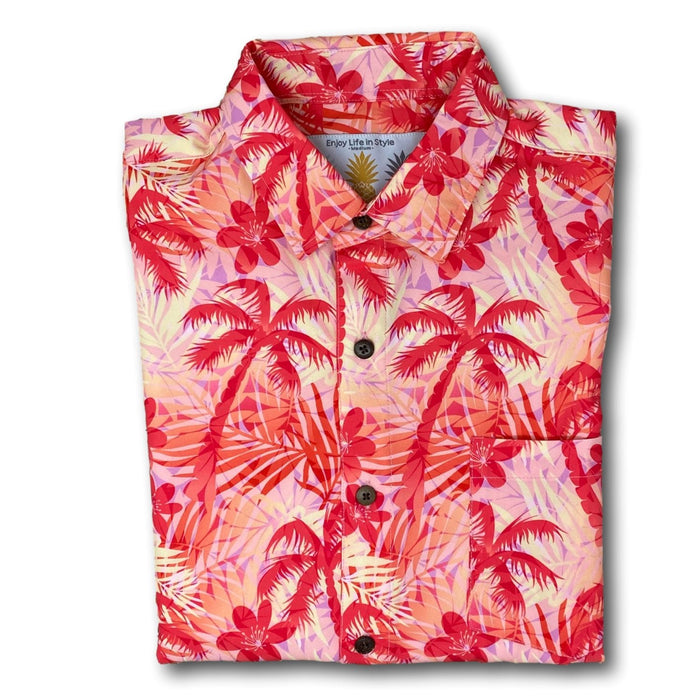 Super Stretch - Fire Palms Hawaiian Shirt