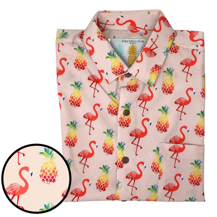 Super Stretch - Floridian Flamingo Hawaiian Shirt — MeTV Mall
