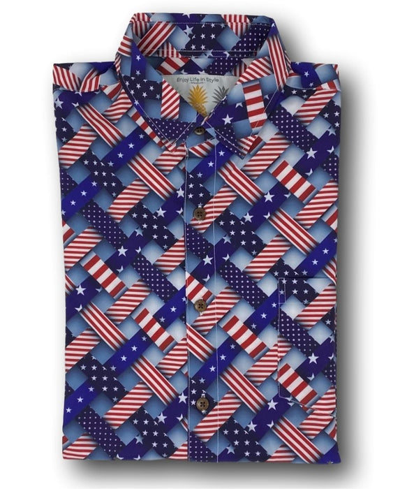 Super Stretch - Freedom Friday Hawaiian Shirt