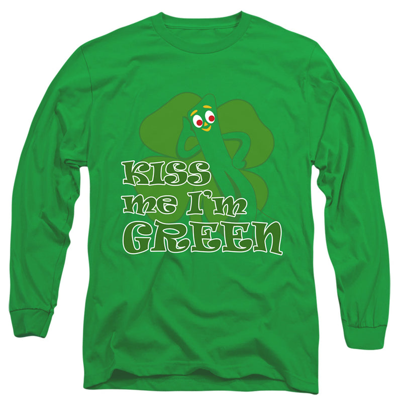 Long-Sleeve Shirt featuring design named Gumby - Kiss Me I'm Green