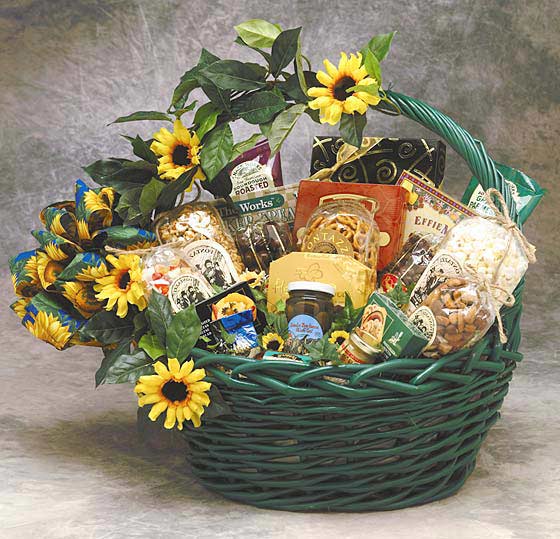Deluxe Sunflower Treats Gift Basket