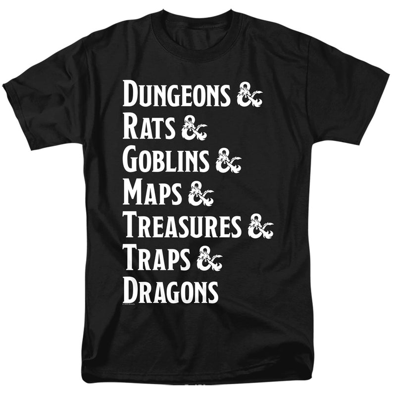 T-Shirt featuring design named Dungeons & Dragons - Dungeon List, product image 1 of 2