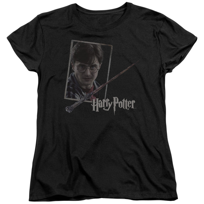 T-Shirt featuring design named Harry Potter - Harry's Wand & Portrait, product image 2 of 2