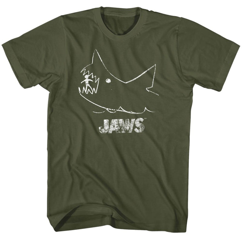 T-Shirt featuring design named Jaws - Chalkboard