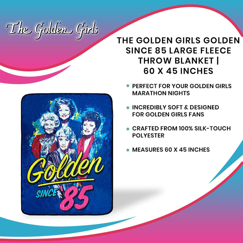 The Golden Girls Golden Since 85 Large Fleece Throw Blanket | 60 x 45 Inches product image 7 of 7