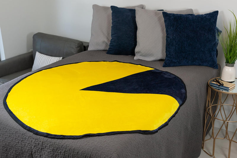 Pac-Man Video Game Character Large Round Fleece Throw Blanket | 60-Inch Diameter product image 6 of 7