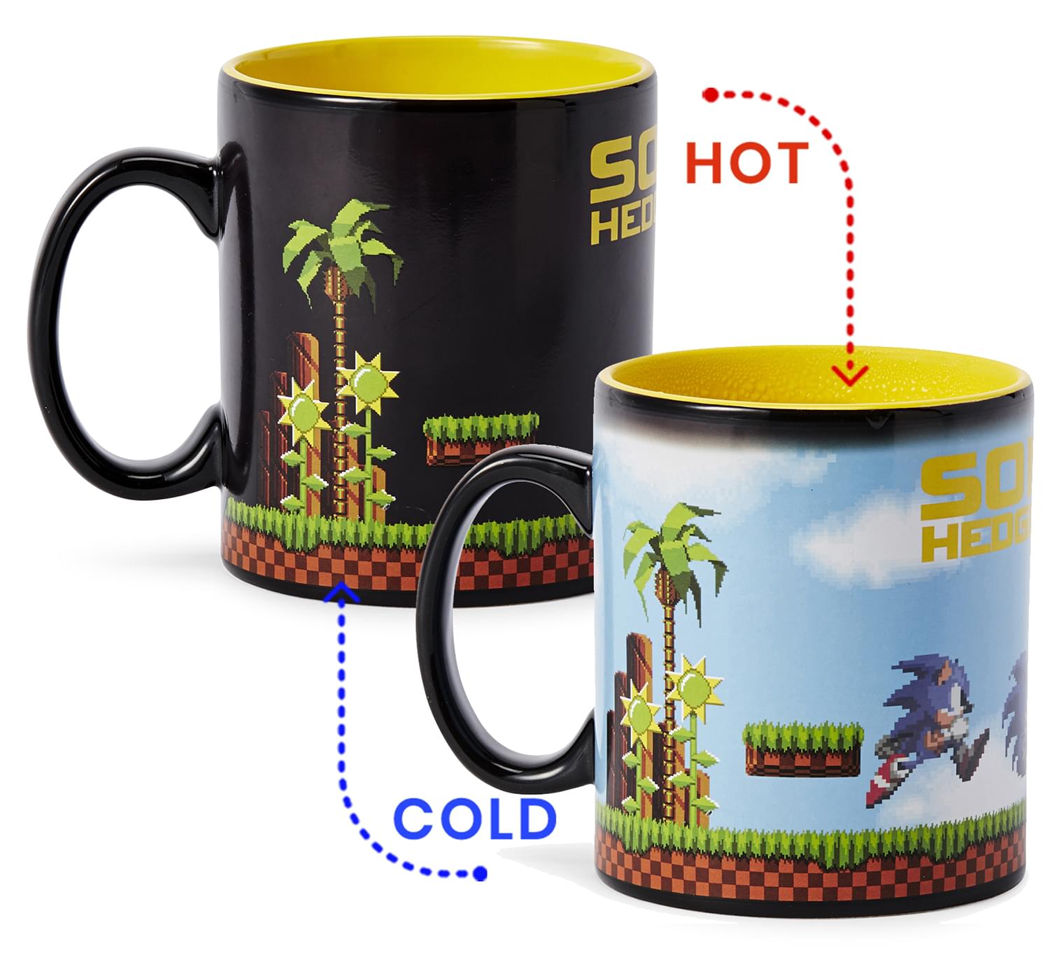 Sonic the Hedgehog Coffee Mug with free Sonic enamel pin)