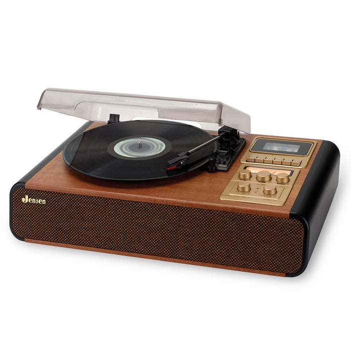 Jensen 3-Speed Stereo Turntable with Cassette Player/Recorder and AM/FM Stereo Radio