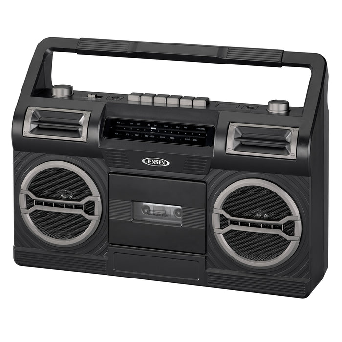 Jensen Portable AM/FM Radio with Cassette Player/Recorder and Built-in Speakers
