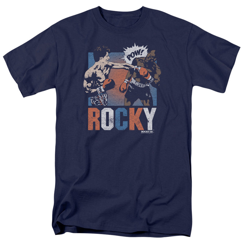 T-Shirt featuring design named Rocky - Pow! (Blue), product image 1 of 2