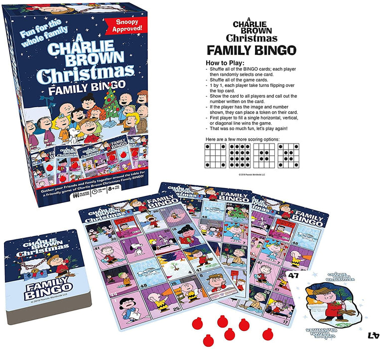 Peanuts A Charlie Brown Christmas Family Bingo Game