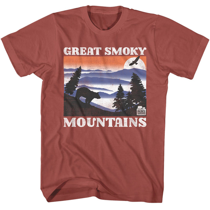 National Parks - Great Smoky Mountains Bear & Mountains (Red)