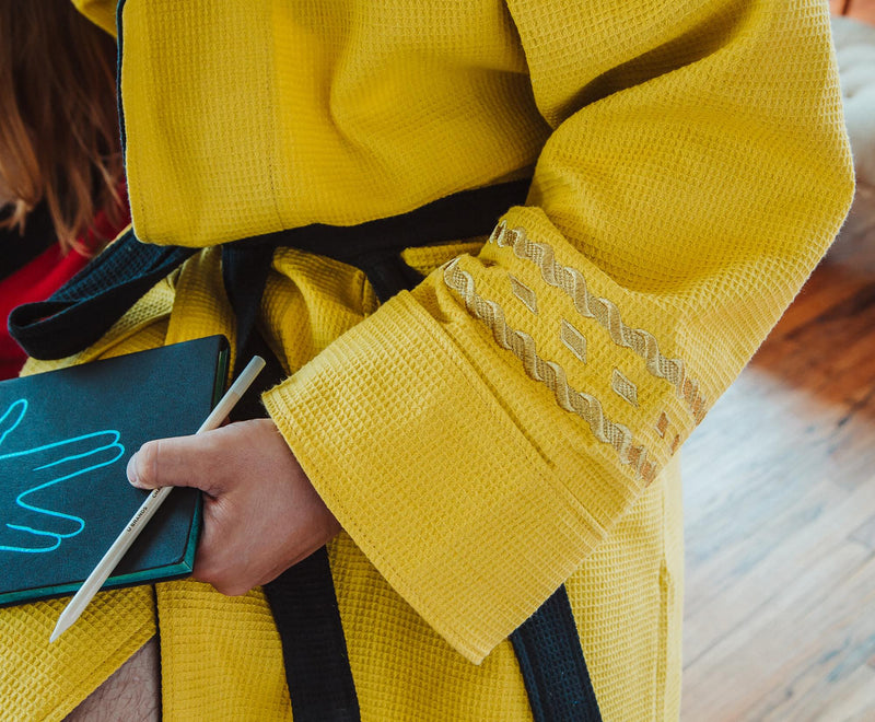 Star Trek: The Original Series Waffle-Weave Cotton Adult Bathrobe | Gold Command product image 7 of 8
