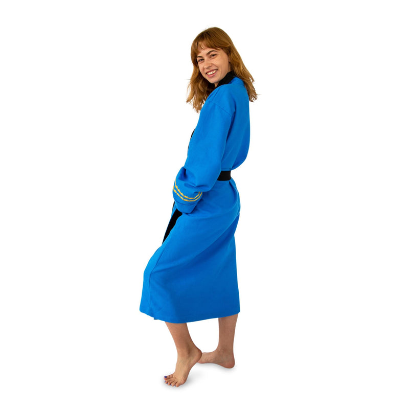 Star Trek: The Original Series Waffle-Weave Cotton Adult Bathrobe | Blue Medical product image 2 of 8