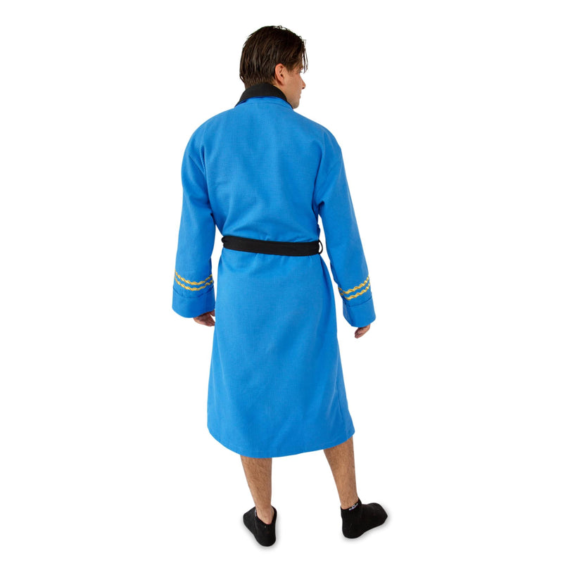 Star Trek: The Original Series Waffle-Weave Cotton Adult Bathrobe | Blue Medical product image 3 of 8