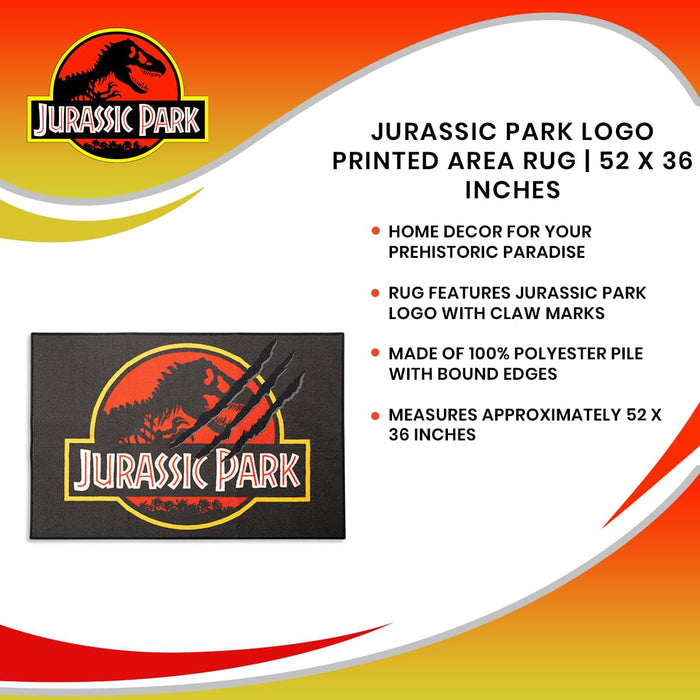Jurassic Park Logo Printed Area Rug - US