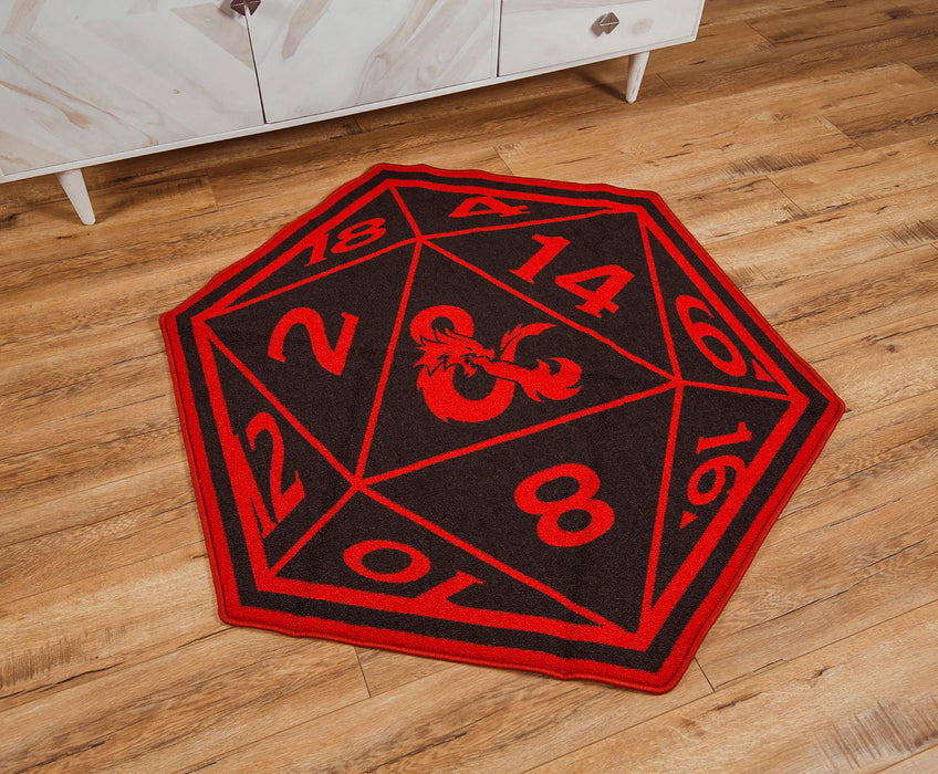 Dnd Red Rug Dungeons & Dragons Red D20 52 Inch Area Rug | Free Shipping — MeTV Mall