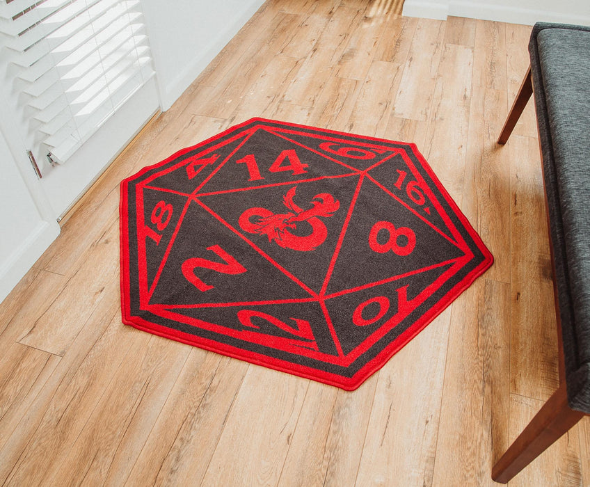 Dnd Red Rug Dungeons & Dragons Red D20 52 Inch Area Rug | Free Shipping — MeTV Mall