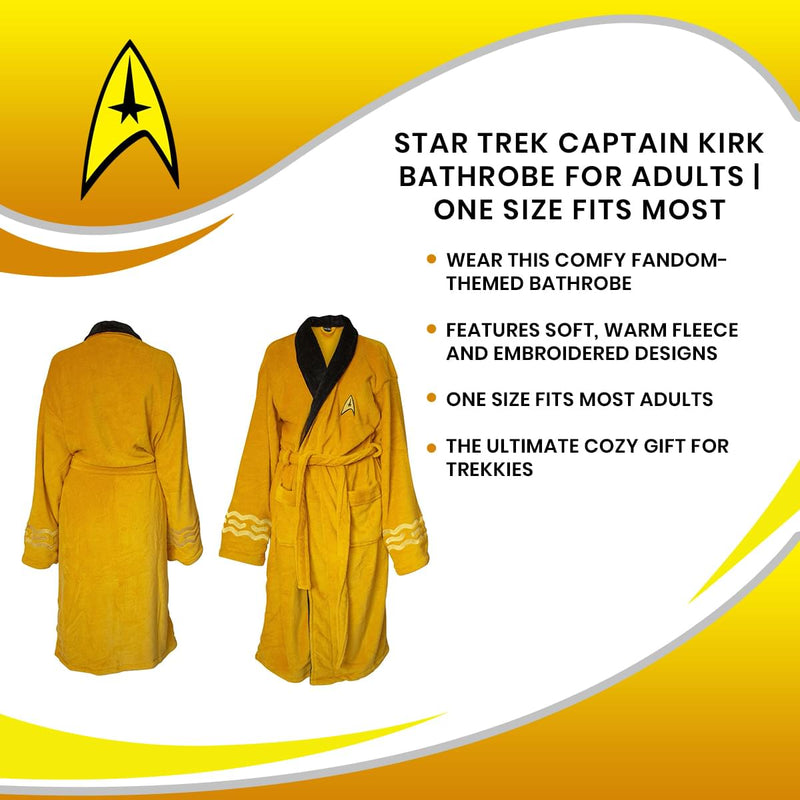 Star Trek Captain Kirk Bathrobe for Adults | One Size Fits Most product image 7 of 7
