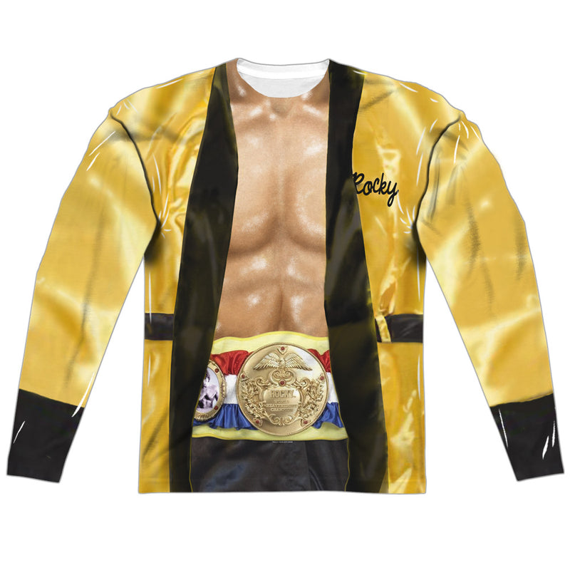 Long-Sleeve Shirt featuring design named Rocky - Yellow Robe Costume (front & back), product image 1 of 2