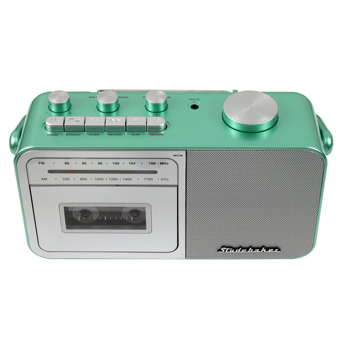 Studebaker 80's Portable Cassette Player/Recorder with AM/FM Radio