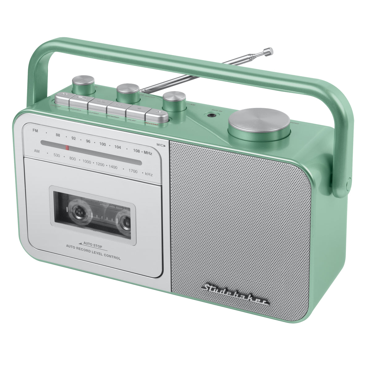 Studebaker 80's Portable Cassette Player/Recorder with AM/FM Radio