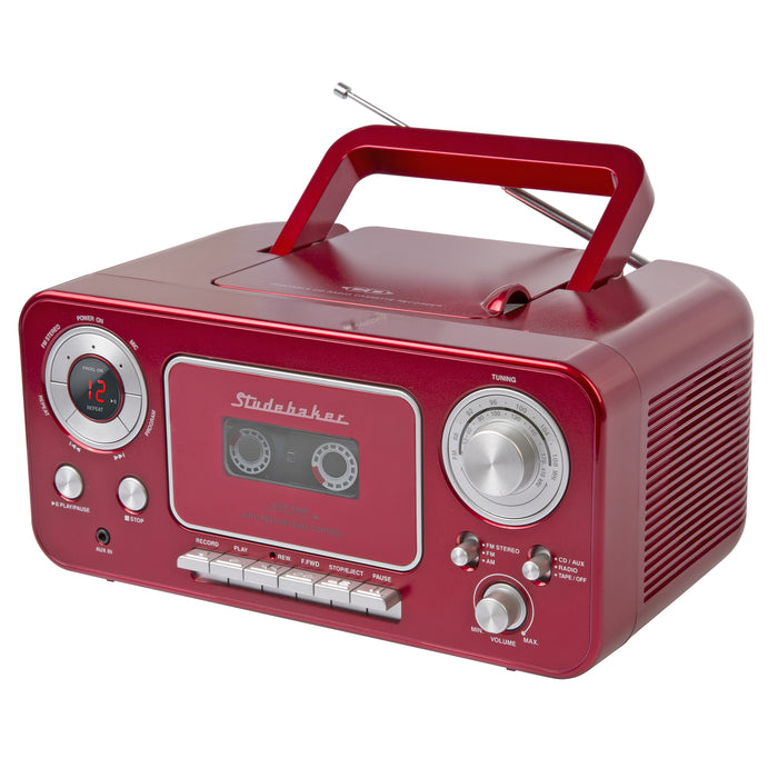 Studebaker Portable Stereo CD Player with AM/FM Radio and Cassette Pla —  MeTV Mall