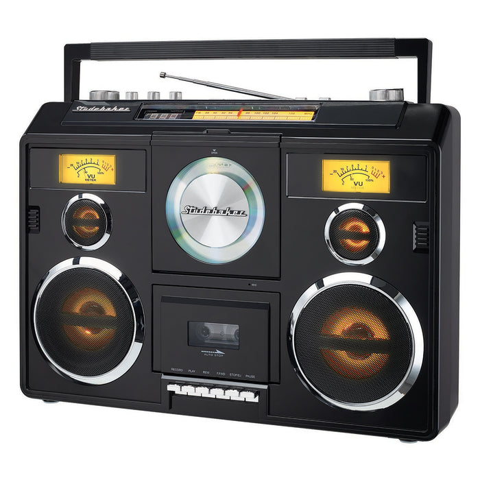 Cd Player 80s Style Boombox Bluetooth Victrola Retro Bluetooth
