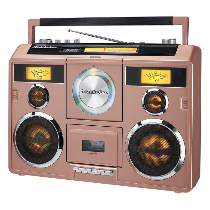 Studebaker Sound Station Portable Stereo Boombox with Bluetooth/CD/AM-FM Radio/Cassette Recorder