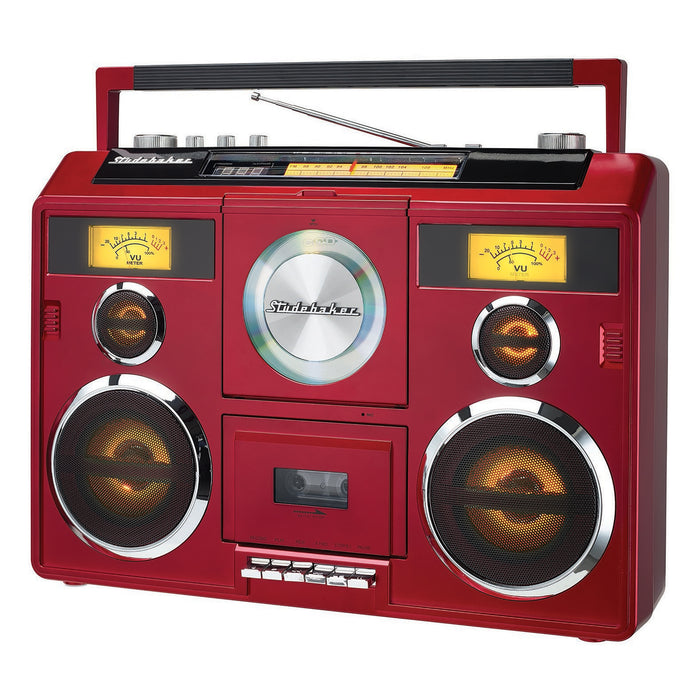 Studebaker Sound Station Portable Stereo Boombox with Bluetooth/CD/AM-FM Radio/Cassette Recorder