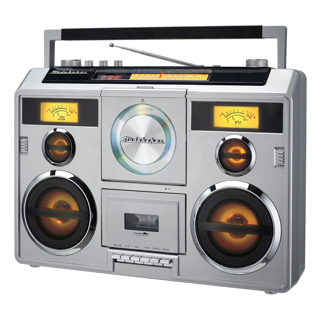 Boombox Lecteur Cassette Portable Vintage - Radio FM/AM/SW - LCD - USB/SD - Neuf