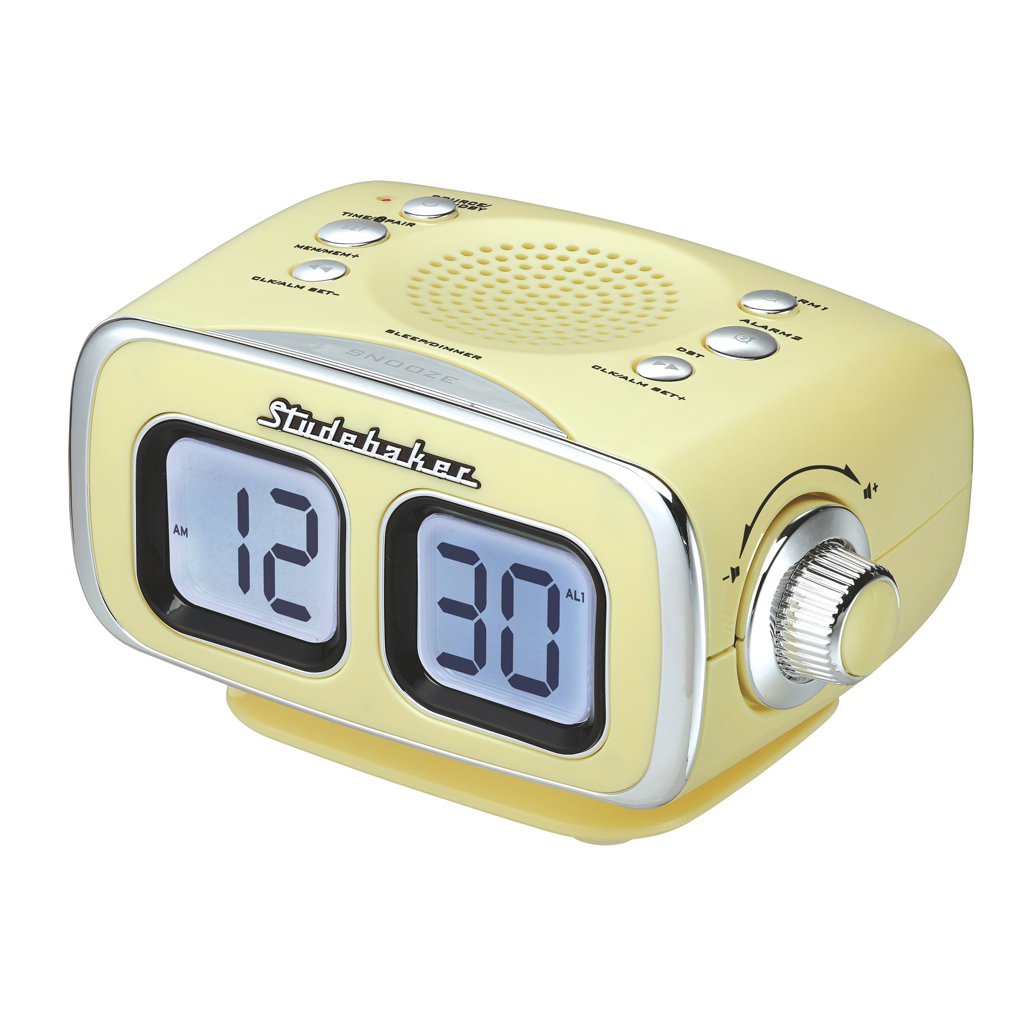 Studebaker Roommate Large Display LCD AM/FM Retro Clock Radio with Blu