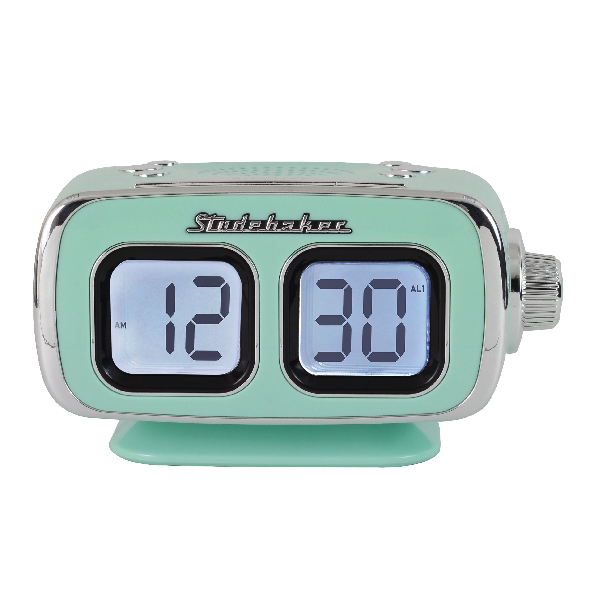 Studebaker Roommate Large Display LCD AM/FM Retro Clock Radio with Blu